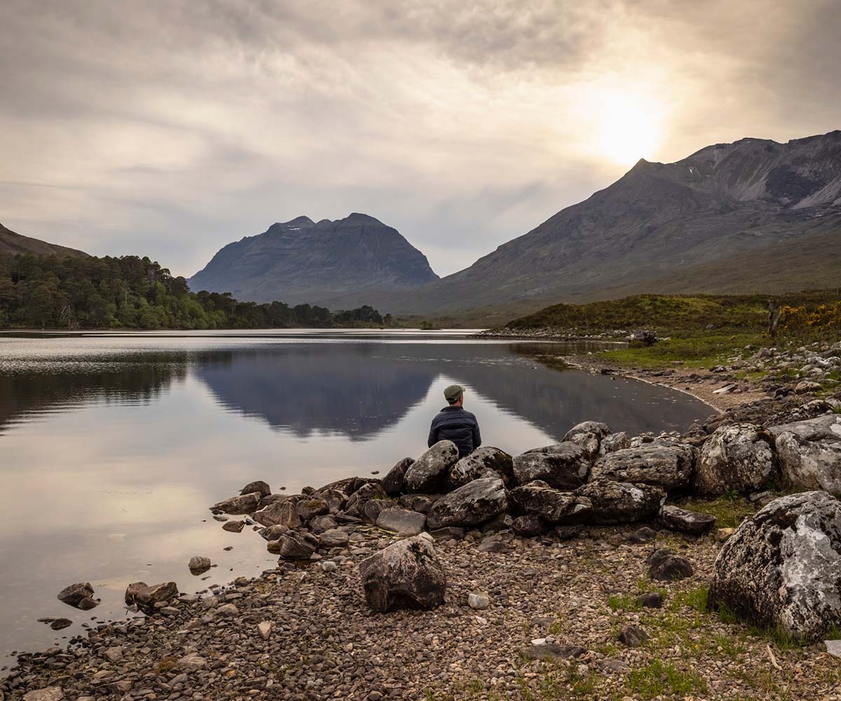 Man looking out over Loch Clair