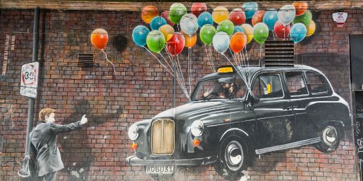The World s Most Economical Taxi by Rogue-One in Mitchell Street Part of the Glasgow City Centre Mural Trail