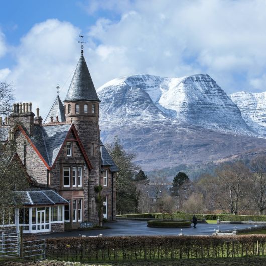 The Torridon, Wester Ross with dusted snow mountains 