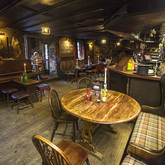Inside cozy traditional pub