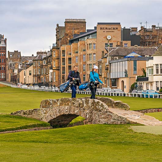 Golfers at The Old Course, St Andrew's